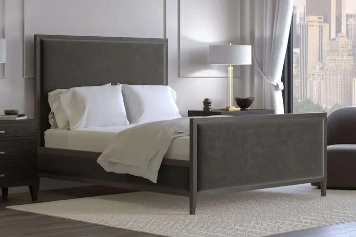 Elegant bedroom featuring a “Saatva Zenhaven Latex Mattress” for a comfortable sleep environment